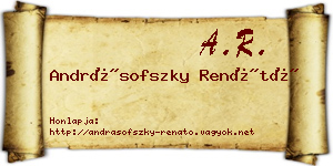 Andrásofszky Renátó névjegykártya